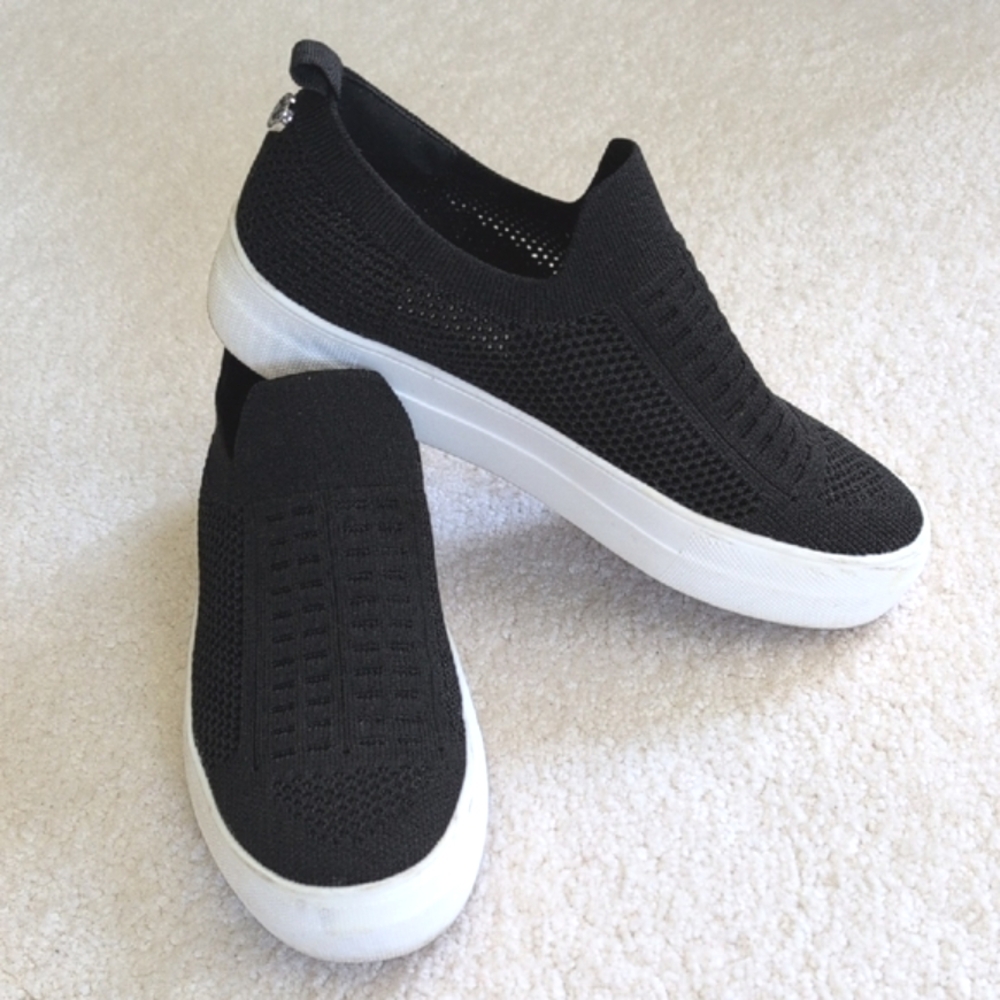 Steve Madden Black Mesh Slip-On Sneakers, Size  6